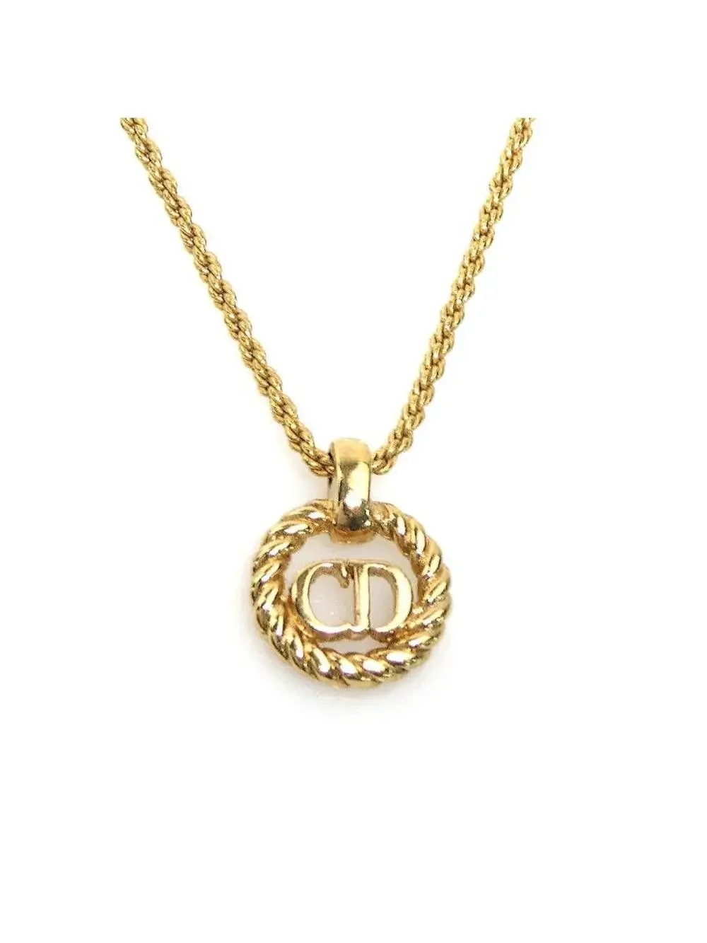 Auth Christian Dior Necklace Gold Metal #302997C11B